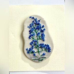 Woodland Spirit floral ceramic brooch